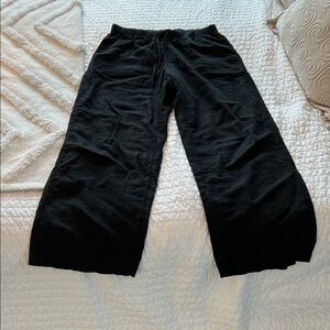 Babaton linen Black Wide-Leg Pants